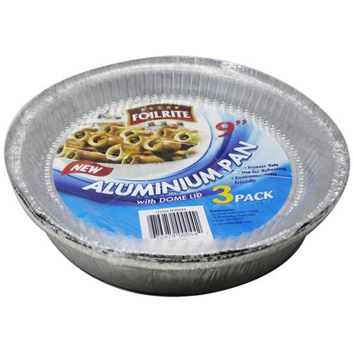 Wholesale 3PK 9'' ROUND ALUMINUM PAN WITH DOME LIDS