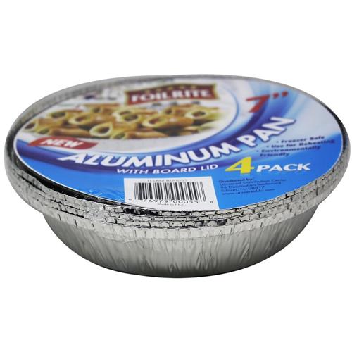 Wholesale 4PK 7'' ROUND ALUMINUM PAN WITH BOARD LIDS