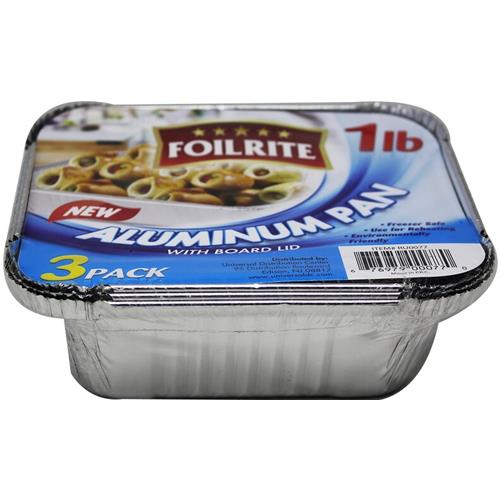 Wholesale 3PK 1LB ALUMINUM PAN WITH BOARD LIDS