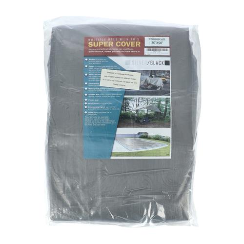 Wholesale SUPER COVER TARP 30X50' FINISH SIZE SILVER/BLACK 1500FT² 10 MIL