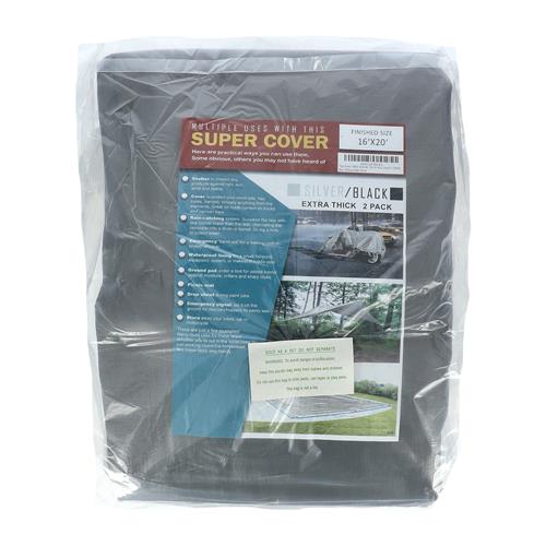 Wholesale 2PK TARP 16X20 SILVER/BLACK 640FT² 20 MIL