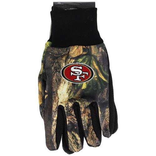 Wholesale ZNFL SF 49ERS CAMO SPORT UTILITY GLOVES WITH DOTS