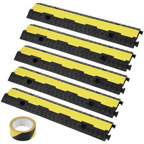 Wholesale VEVOR 5PC 38.5x9.5x1.75'' RUBBER CABLE GAURD RAMPS WITH 50' CAUTION TAPE
