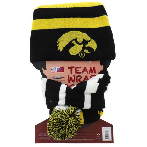 Wholesale ZIOWA HAWKEYES TEAM WRAP HAT/SCARF