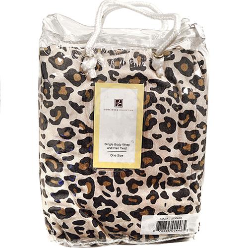 Wholesale Bath Wrap & Hair Twist - Tan Leopard