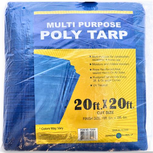 Wholesale 20' x 20' BLUE POLY TARP - MEDIUM DUTY