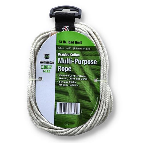 Wholesale 48'x9/65'' BRAIDED COTTON ROPE & HOLDER 13LB WLL