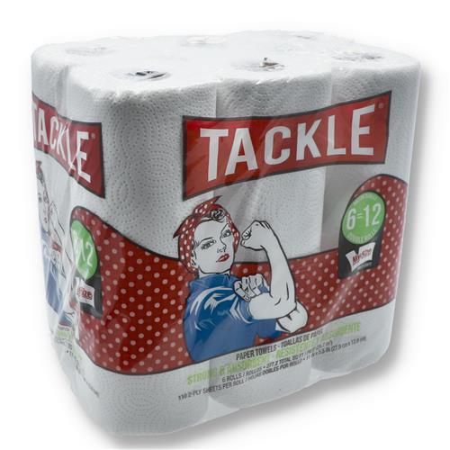 Wholesale TACKLE PAPER TOWELS 6=12 DOUBLE ROLLS 110 11x5.5'' SHEETS