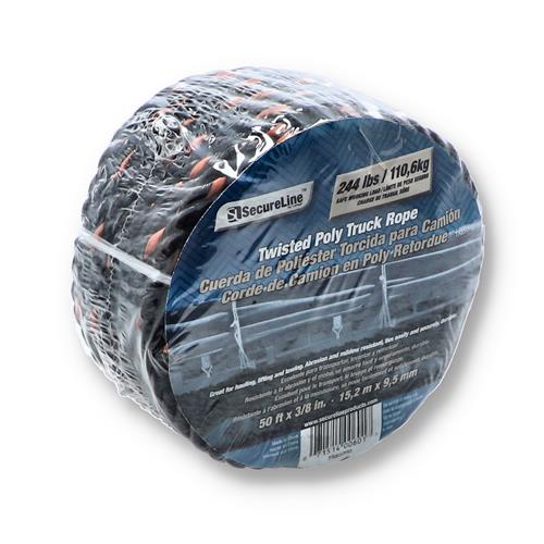 Wholesale 50'x3/8'' TWISTED POLY TRUCK ROPE 244LB WLL