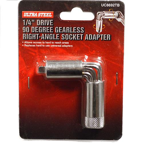 Wholesale Ultra Steel 1/4" Drive 90 Degree Gearless Right-Angle Socket Adapter