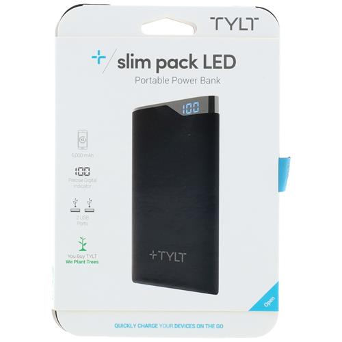 Wholesale SLIM PACK LED PORTABLE POWER BANK 6000mAh 2 USB PORTS