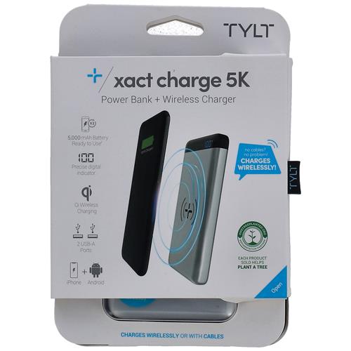 Wholesale XACT CHARGE PORTABLE WIRELESS CHARGER & POWER BANK 5mAh