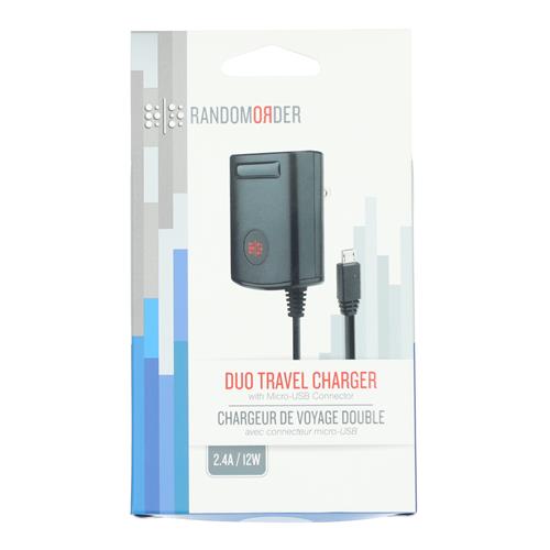 Wholesale 2.4A TRAVEL CHARGER 5' MICRO-USB CABLE