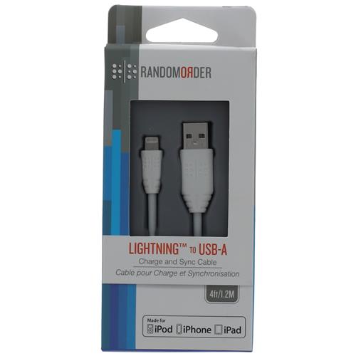 Wholesale 4' LIGHTNING CHARGE & SYNC CABLE WHITE