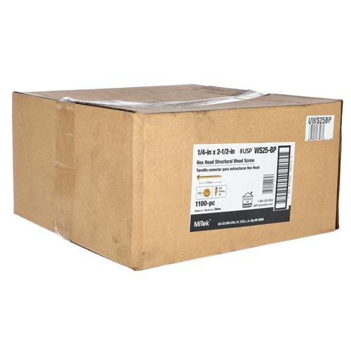 Wholesale MITEK 1100PC HEX HEAD STRUCTURAL WOOD SCREW 1/4x2-1/2''