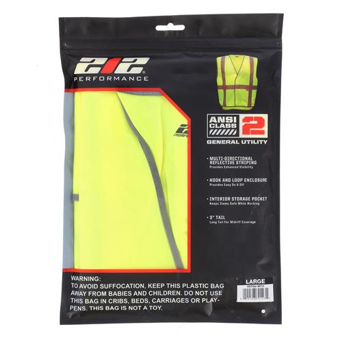 Wholesale 212-SAF-General Utility Safety Vest, HiViz, LG