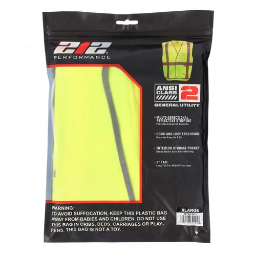 Wholesale 212-SAF-General Utility Safety Vest, HiViz, XL