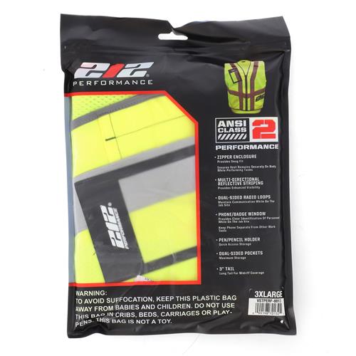 Wholesale 212-SAF-Performance Safety Vest, HiViz, 3XL