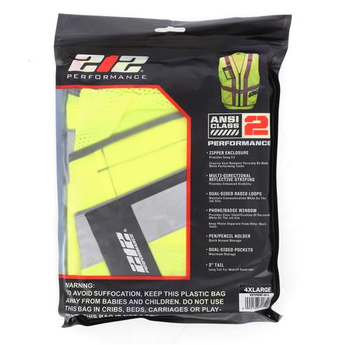 Wholesale 212-SAF-Performance Safety Vest, HiViz, 4XL