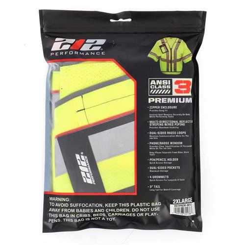 Wholesale 212-SAF-Premium Safety Vest, HiViz, 2XL