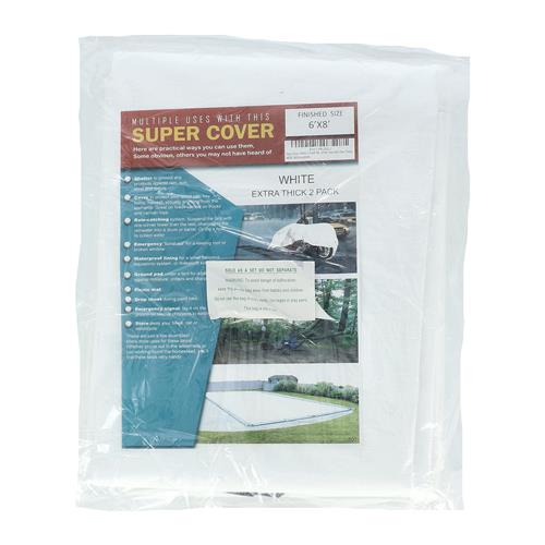 Wholesale 2PK TARP 6X8 WHITE 96FT² 20 MIL