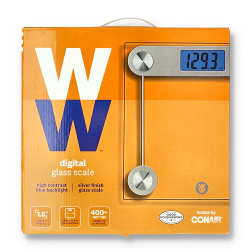Wholesale WEIGHT WATCHERS DIGITAL GLASS SCALE BY CONAIR SILVER FINISH