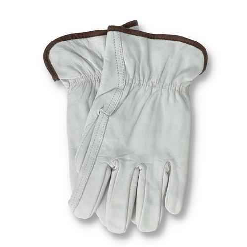 Wholesale WHITE LEATHER WORK GLOVE LARGE NO HEADER WITH SOME STAINING