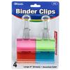 Wholesale 4PK 2'' LARGE BINDER CLIPS ASSORTED COLORS