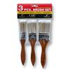 Wholesale 3pc PAINT BRUSH WOOD HANDLES 1-1.5-2"