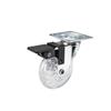 Wholesale 2PC 1-1/2'' SWIVEL CASTERS WITH BRAKE CLEAR TIRE