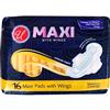 Wholesale 16CT MAXI-PADS WITH WINGS
