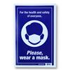 Wholesale HILLMAN 8x12'' BLUE PLEASE WEAR A MASK SIGN