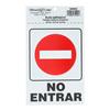 Wholesale HILLMAN 5x7'' NO ENTRAR PLASTIC SIGN SELF-ADHESIVE