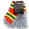Wholesale LINED REFLECTIVE WORK GLOVE DOUBLE LEATHER PALM