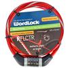 Wholesale 6' WORDLOCK 10MM REFLECR STEEL CABLE 4 DIAL RED