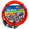Wholesale 6' WORDLOCK 10MM BRAIDED STEEL CABLE 4 DIAL RED
