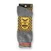 Wholesale CREW LENGTH WORK SOCKS  2 PAIR GREY WITH ORANGE STRIPE SIZE 10-13