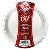 Wholesale PARTY WORLD 50CT 9'' WHITE PLASTIC PLATE MICROWAVE SAFE