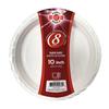 Wholesale PARTY WORLD 8CT 10'' WHITE PLASTIC PLATE MICROWAVE SAFE