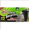 Wholesale 13GAL CLEAR RECYCLING TRASH BAG