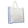 Wholesale WHITE & BLUE NONWOVEN PP BAG 15.75x14x3'' 80 GSM ROPE HANDLES